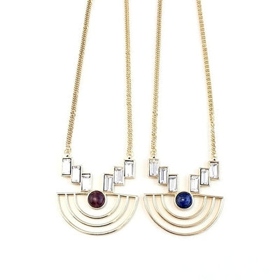 Sailboat Necklace With Natural Gemstones and Crystals Vista Shops