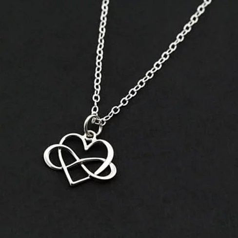 Admiration Heart And Infinity Rhodium Pendant With Chain Vista Shops