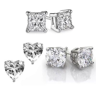 ITALIA Simple, Elegant and Rare 925 Sterling Silver Earrings Set of 3 Pairs Vista Shops
