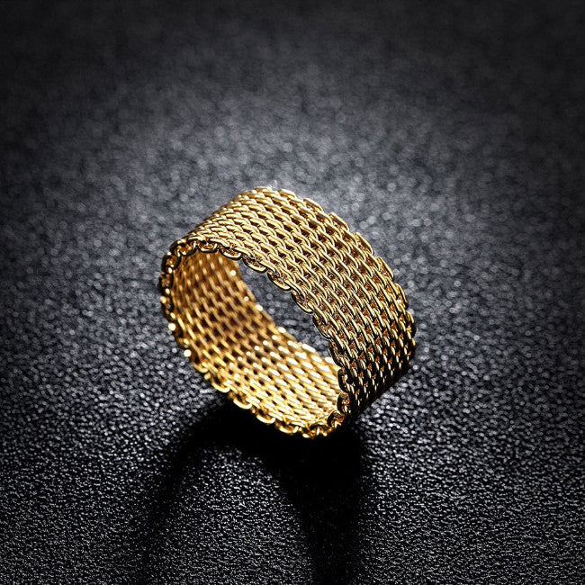 Cherish Mesh Rings In 18kt Gold Plating Rose Gold Plating And 925 Silver Plated Vista Shops