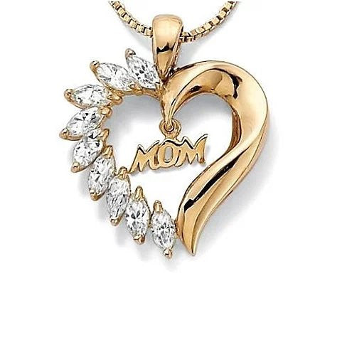 MOM's LOVE Heart Pendant With CZ Vista Shops