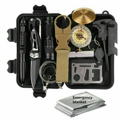 14 in 1 Outdoor Emergency Survival And Safety Gear Kit Camping Tactical Tools SOS EDC Case Vista Shops