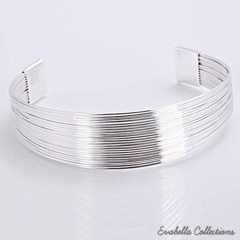 Simplicity Silver Cuff Italian Design Bracelets design by Evabella Collections Vista Shops