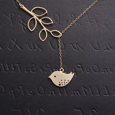 Spring has Sprung! Necklace and Chain with Sparrow and Tree Flying to the Nest Vista Shops