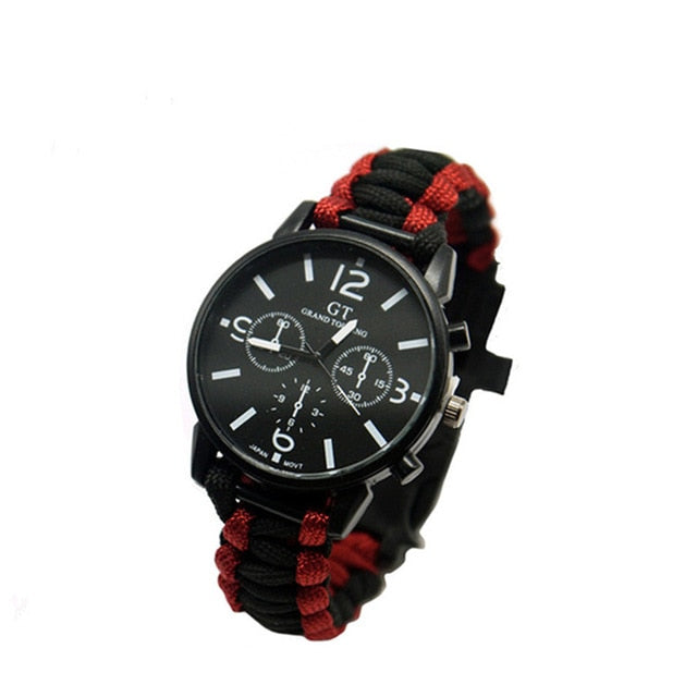 Outdoor Multi function Camping Survival Watch Bracelet Tools With LED Light Sportfans Store